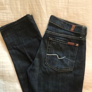 7 for All Mankind Dark Wash Straight Leg Jeans